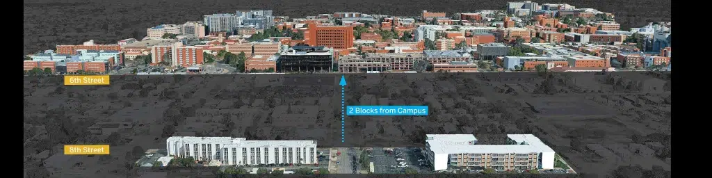 campus crossings on 8th street location graphic