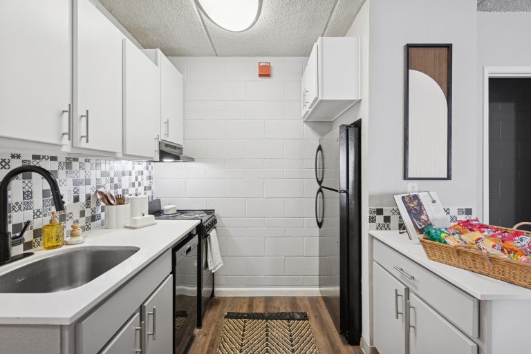 kitchen with dishwasher and tile backsplash