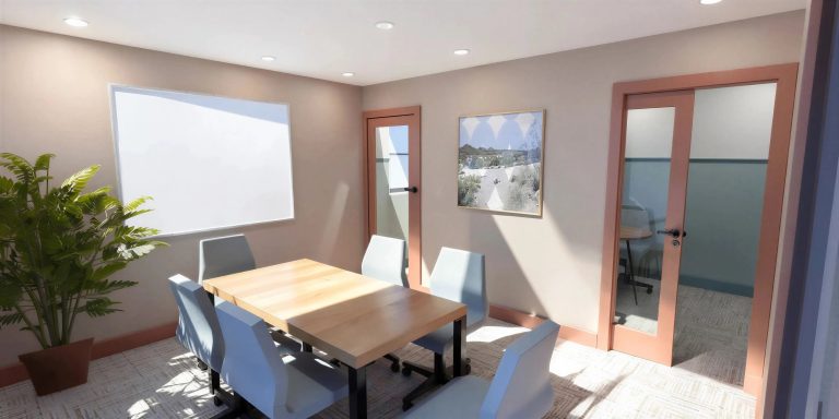 rendering of updated study lounge at 8th street
